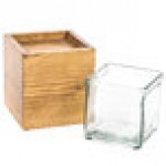 Cal-Mil 3427-5-99 Madera Rustic Pine Riser with Jar - 4 1/4
