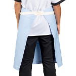 Uncommon Chef 3117 Sky Blue Customizable 100% Cotton Canvas Moxie Waist Apron with Natural Webbing and 3 Pockets - 24