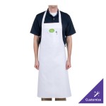 Chef Revival White Cotton Customizable Bib Apron with Pen Pocket - 36