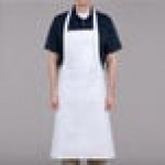 Chef Revival White Cotton Customizable Bib Apron with Pen Pocket - 36