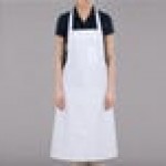 Chef Revival White Cotton Customizable Bib Apron with Pen Pocket - 36