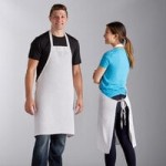 Chef Revival White Cotton Customizable Bib Apron with Pen Pocket - 36