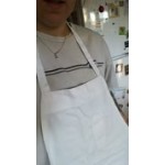 Chef Revival White Cotton Customizable Bib Apron with Pen Pocket - 36