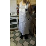 Chef Revival White Cotton Customizable Bib Apron with Pen Pocket - 36