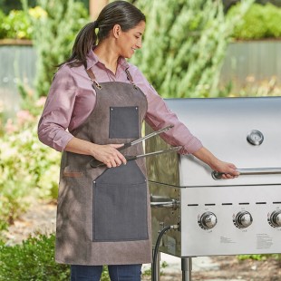 Backyard Pro Smoke Heavy-Duty Canvas Grilling Apron with Utility Pockets - 32 1/2 Backyard Pro Smoke Heavy-Duty Canvas Grilling Apron with Utility Pockets - 32 1/2