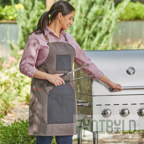 Backyard Pro Smoke Heavy-Duty Canvas Grilling Apron with Utility Pockets - 32 1/2