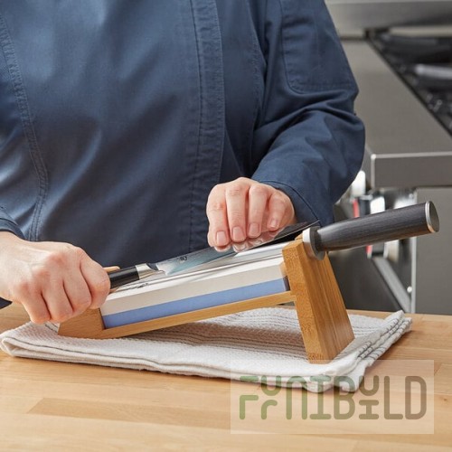 Shun DM0610 3-Piece Knife Sharpening System with Bamboo Stand, Honing Steel, and Sharpening Stone