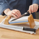 Shun DM0610 3-Piece Knife Sharpening System with Bamboo Stand, Honing Steel, and Sharpening Stone