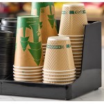 Choice Black 3-Section Countertop Cup, Lid and Napkin Organizer