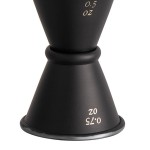 Acopa 0.5 oz. & 0.75 oz. Black Japanese Jigger