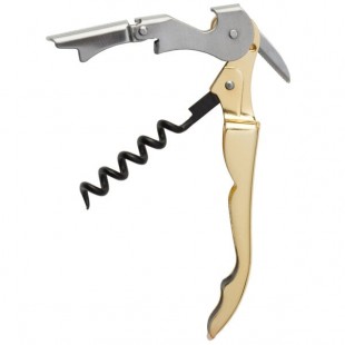 Franmara 5403 Duo-Lever Waiter's Corkscrew with Gold Plated Handle