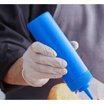 Choice 12 oz. Blue Wide Mouth Squeeze Bottle - 6/Pack