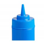 Choice 12 oz. Blue Wide Mouth Squeeze Bottle - 6/Pack