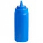 Choice 12 oz. Blue Wide Mouth Squeeze Bottle - 6/Pack
