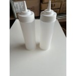 Choice 12 oz. Blue Wide Mouth Squeeze Bottle - 6/Pack