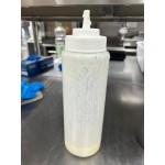 Choice 12 oz. Blue Wide Mouth Squeeze Bottle - 6/Pack