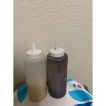 Choice 12 oz. Blue Wide Mouth Squeeze Bottle - 6/Pack
