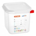 Araven 03027 1/4 Size Translucent Polypropylene Food Pan with Airtight Lid - 4 Araven 03027 1/4 Size Translucent Polypropylene Food Pan with Airtight Lid - 4