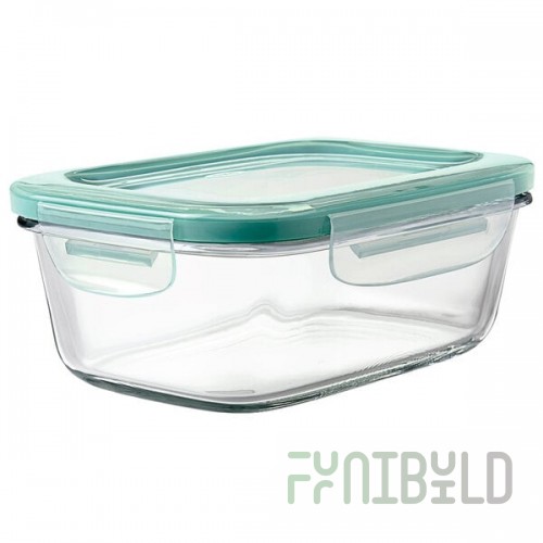 OXO Good Grips SmartSeal 3.5 Cup Clear Rectangular Glass Container with Leakproof Snap-On Lid