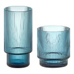 Acopa Lore Blue Rocks / Old Fashioned and Highball Glass Set - 24/Case