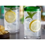Acopa Tropic 16 oz. Cooler Glass with Green Rim - 12/Case Acopa Tropic 16 oz. Cooler Glass with Green Rim - 12/Case
