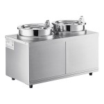 Carnival King RWLL35DBL Double 3.5 Qt. Warmer with Inset Pots, Lids, and Ladles - 120V, 1100W Carnival King RWLL35DBL Double 3.5 Qt. Warmer with Inset Pots, Lids, and Ladles - 120V, 1100W