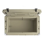 CaterGator CG65TANW Tan 65 Qt. Mobile Rotomolded Outdoor Cooler / Ice Chest