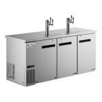 Avantco Stainless Steel Kegerator / Beer Dispenser with 2 Triple Tap Towers - (3) 1/2 Keg Capacity