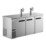 Avantco Stainless Steel Kegerator / Beer Dispenser with 2 Triple Tap Towers - (3) 1/2 Keg Capacity