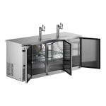 Avantco Stainless Steel Kegerator / Beer Dispenser with 2 Triple Tap Towers - (3) 1/2 Keg Capacity