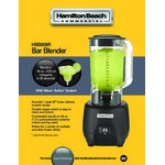 Hamilton Beach HBB908R 1 hp Bar Blender with 2 Speeds and 44 oz. Polycarbonate Jar - 120V
