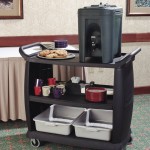 Carlisle CC224303 3 Shelf Oversized Black Utility Cart 300 lb. Capacity