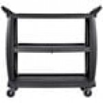 Carlisle CC224303 3 Shelf Oversized Black Utility Cart 300 lb. Capacity