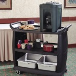 Carlisle CC224303 3 Shelf Oversized Black Utility Cart 300 lb. Capacity