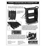 Carlisle CC224303 3 Shelf Oversized Black Utility Cart 300 lb. Capacity