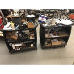 Carlisle CC224303 3 Shelf Oversized Black Utility Cart 300 lb. Capacity