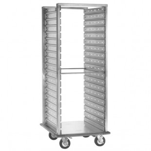 Cres Cor 208-1240-D Deluxe 38 Pan Aluminum Food Pan Roll-In Refrigerator Rack with Corrugated Perforated Sidewalls, Bumper, and Enclosed Base - Assembled