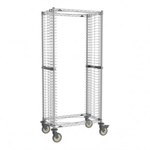 Metro RS1K4S Super Erecta Metroseal Gray Epoxy 40 Pan Side Load Bun / Sheet Pan Rack with Non-Marking Casters - Unassembled Metro RS1K4S Super Erecta Metroseal Gray Epoxy 40 Pan Side Load Bun / Sheet Pan Rack with Non-Marking Casters - Unassembled
