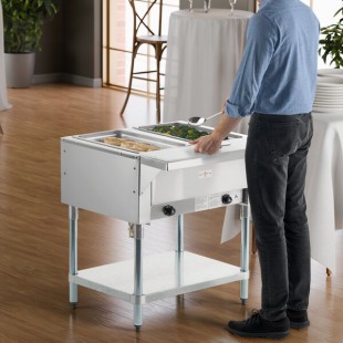 Advance Tabco HF-2G Liquid Propane Two Pan Powered Hot Food Table - Open Well