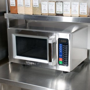 Waring WMO90 Stainless Steel Commercial Microwave with Push Button Controls - 120V, 1000W