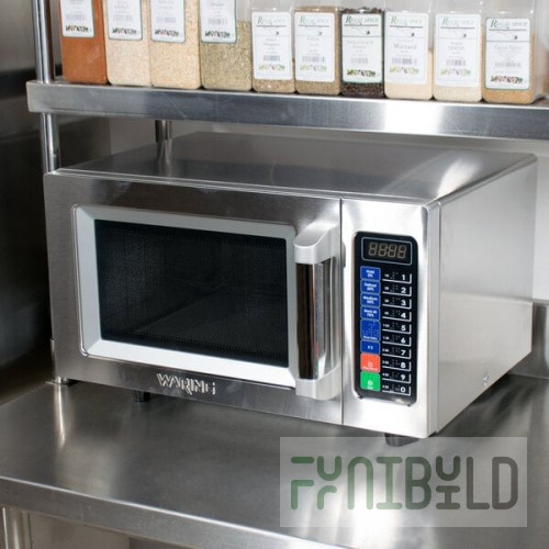 Waring WMO90 Stainless Steel Commercial Microwave with Push Button Controls - 120V, 1000W