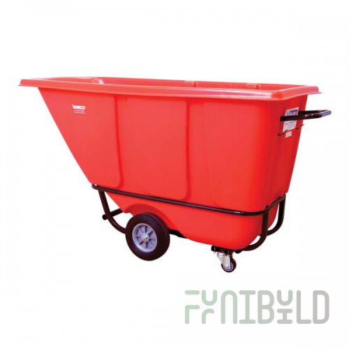 Wesco Industrial Products 272578 0.5 Cu. Yd. Red Polyethylene Standard-Duty Tilt Truck