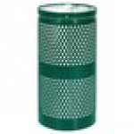 Ex-Cell Kaiser WR-10R HGR Landscape Series 10 Gallon Round Hunter Green Gloss Perforated Trash Can