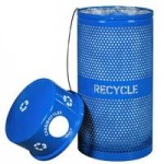 Ex-Cell Kaiser WR-10R HGR Landscape Series 10 Gallon Round Hunter Green Gloss Perforated Trash Can
