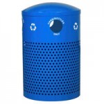 Ex-Cell Kaiser WR-10R HGR Landscape Series 10 Gallon Round Hunter Green Gloss Perforated Trash Can