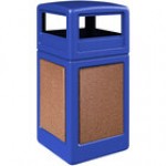 Commercial Zone 720431K StoneTec 42 Gallon Square Blue Decorative Trash Can with Pepperstone Panels and Dome Lid Commercial Zone 720431K StoneTec 42 Gallon Square Blue Decorative Trash Can with Pepperstone Panels and Dome Lid