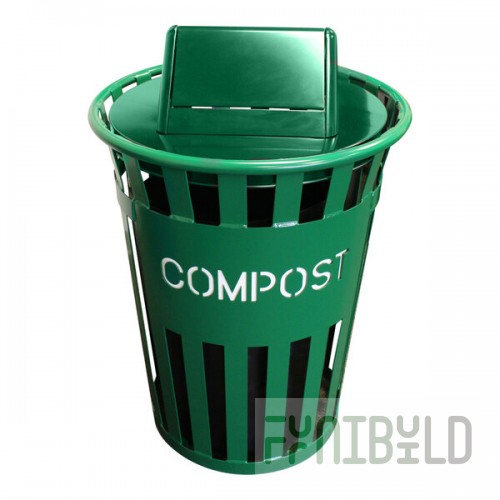 Witt Industries Oakley Eco M3601CP-SWT-GN 36 Gallon Green Outdoor Compost Bin with Swing Top Lid