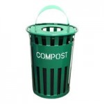 Witt Industries Oakley Eco M3601CP-SWT-GN 36 Gallon Green Outdoor Compost Bin with Swing Top Lid