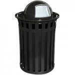 Witt Industries M5001-AT-BK 50 Gallon Oakley Standard Black Steel Outdoor Decorative Trash Can with Ash Top Lid Witt Industries M5001-AT-BK 50 Gallon Oakley Standard Black Steel Outdoor Decorative Trash Can with Ash Top Lid