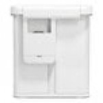 simplehuman ST2050 15.3 Gallon / 58 Liter White Stainless Steel Dual Compartment Rectangular Sensor Trash Can and Recycling Can with Voice and Motion Control and Liner Pocket